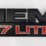 Black and Red 5.7L Hemi Badge for the 2005-2010 Grand Cherokee WK, 2006-2010 Commander XK and 2011-2022 Grand Cherokee WK2