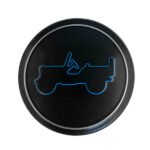 Mopar Black Center Cap with Blue Jeep Outline for the 2018-2026 Wrangler JL & 2020-2026 Gladiator JT