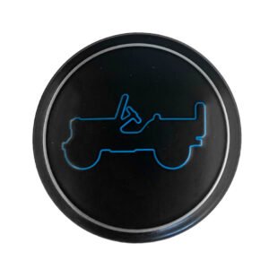 Mopar Black Center Cap with Blue Jeep Outline for the 2018-2026 Wrangler JL & 2020-2026 Gladiator JT