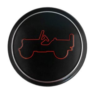 Mopar Black Center Cap with Red Jeep Outline for the 2018-2026 Wrangler JL, 2020-2026 Gladiator JT & 2026 Compass MP