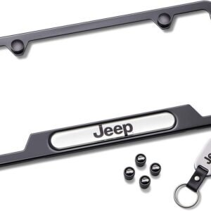 Mopar Black Jeep License Plate Frame Kit Gift Set for 1997-2026 All Jeeps*