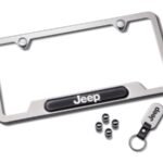 Mopar Chrome Jeep License Plate Frame Kit Gift Set for 1997-2026 All Jeeps