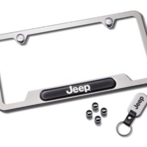 Mopar Chrome Jeep License Plate Frame Kit Gift Set for 1997-2026 All Jeeps