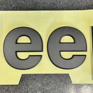 Mopar Grey and Black "Jeep" Tailgate Badge for 2020-2026 Gladiator JT