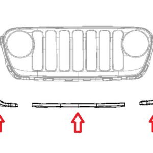 Mopar Grill Surround Moldings for the 2018-2023 Wrangler JL & 2020-2023 Gladiator JT