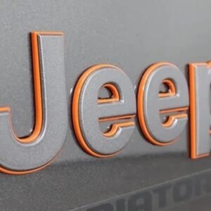 Mopar Orange and Gray "Jeep" Fender Badge for 2018-2026 Wrangler JL and 2020-2026 Gladiator JT