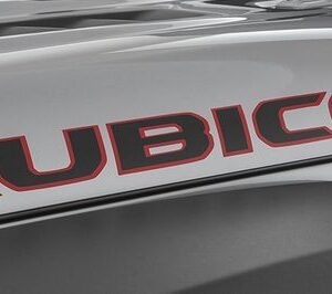 Mopar Red and Black Rubicon Hood Decal for 2018-2026 Wrangler JL and 2020-2026 Gladiator JT