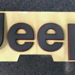 Mopar Red and Gray Jeep Tailgate Badge for 2020-2026 Gladiator JT Rubicon