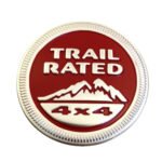 Mopar Red Trail Rated Badge Decal for 2011-2022 Grand Cherokee WK2