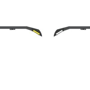 Road Armor Stealth Front Fender Flare Body Armor with Switchback LED DRL in Texture Black for 2018-2023 Wrangler JL and 2020-2023 Gladiator JT