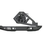 Road Armor Stealth Rear Bumper Full Width with Tire Carrier Assembly in Texture Black for 2018-2026 Wrangler JL