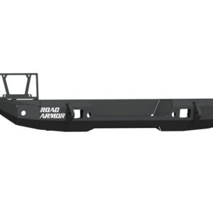 Road Armor Stealth Rear Bumper Mid Width ONLY, with Tire Carrier Hole in Texture Black for 2018-2023 Wrangler JL