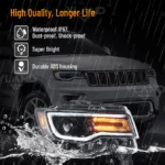 VLAND Phares à LED pour Jeep Grand Cherokee (WK2) 2014-2021 - Image 2
